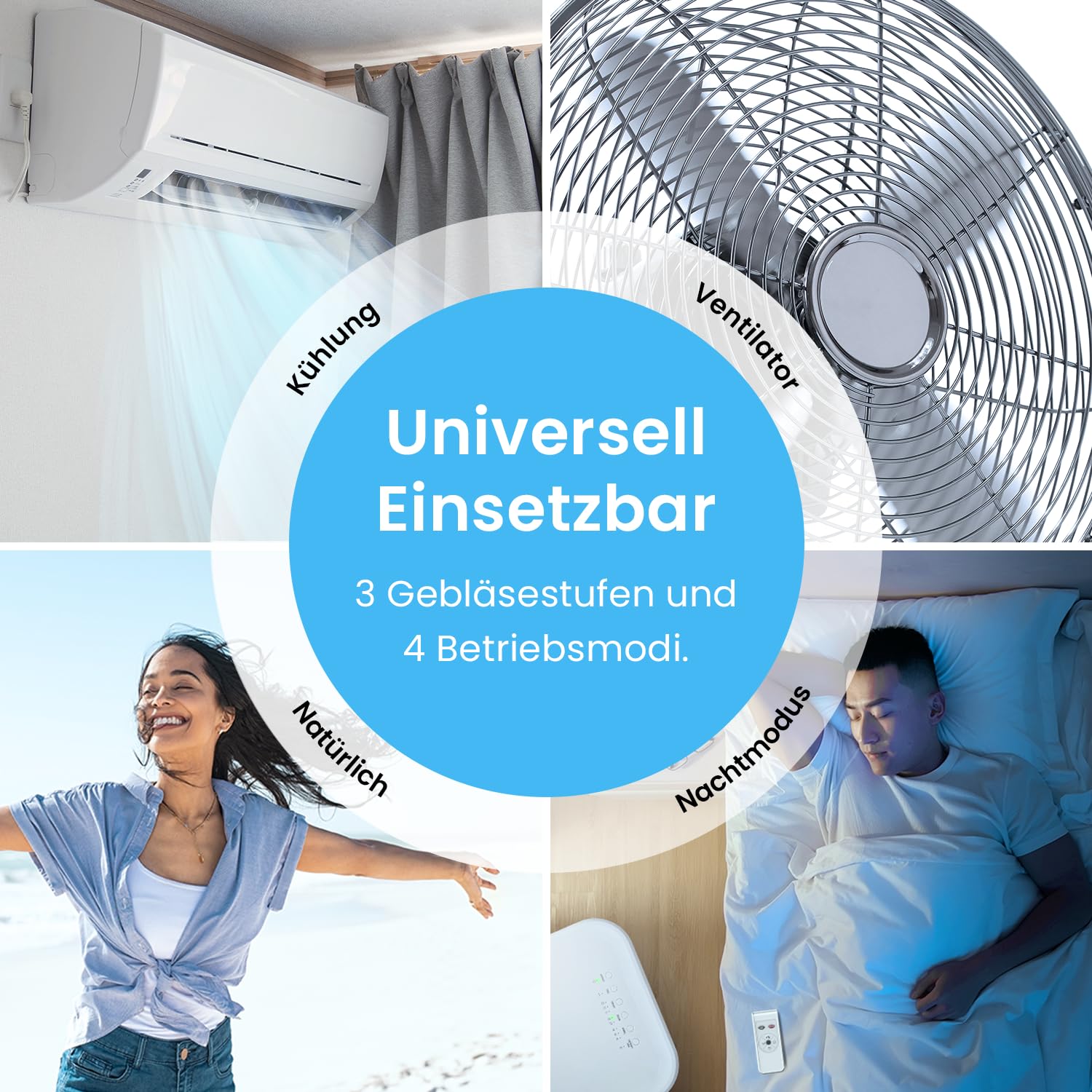 Pro Breeze 10L Mobiler Luftkühler, 4in1 mit 3 Stufen, LED Anzeige und Fernbedienung, Mobiles Klimagerät ohne Abluftschlauch für Luftkühlung, Ventilation, Befeuchtung, inkl. Timer & Oszillation, Weiß