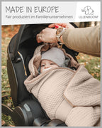 ULLENBOOM Einschlagdecke Babyschale, 100% OEKO-TEX Materialien, Sand (Made in EU) - Babydecke für Kindersitz oder Kinderwagen, kuschelige Decke für Babys, Ideal für Herbst und Winter