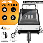 SAMAX Fahrradanhänger Jogger 2in1 Kinderanhänger Kinderfahrradanhänger Transportwagen vollgefederte Hinterachse für 2 Kinder in Weiß/Schwarz - Silver Frame