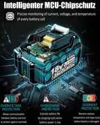 2X 18V 8.0Ah/8000mAh Ersatzakku für makita BL1860B BL1850B BL1860 BL1840 BL1830 BL1815 BL1835 BL1860B BL1850B BL1845 BL1850 BL1890 BL1415 BL1430 BL1440 194205-3 LXT-400 with LED Werkzeugakku