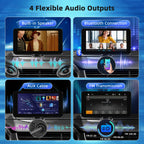Wireless Carplay Display mit A-pple Carplay & Android Auto, 7 Zoll Tragbares Autoradio mit Bildschirm, Navigationsgeräte für Auto mit Rückfahrkamera, Bluetooth, Mirror Link, Voice Control, FM, AUX