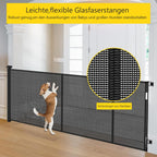 Treppenschutzgitter Türschutzgitter Ausziehbar 0-300 cm,Baby Absperrgitter Schutzgitter Treppe für Kinder,Katzen und Hunde,Geeignet für Innen Außenbereich (300cm/schwarz)