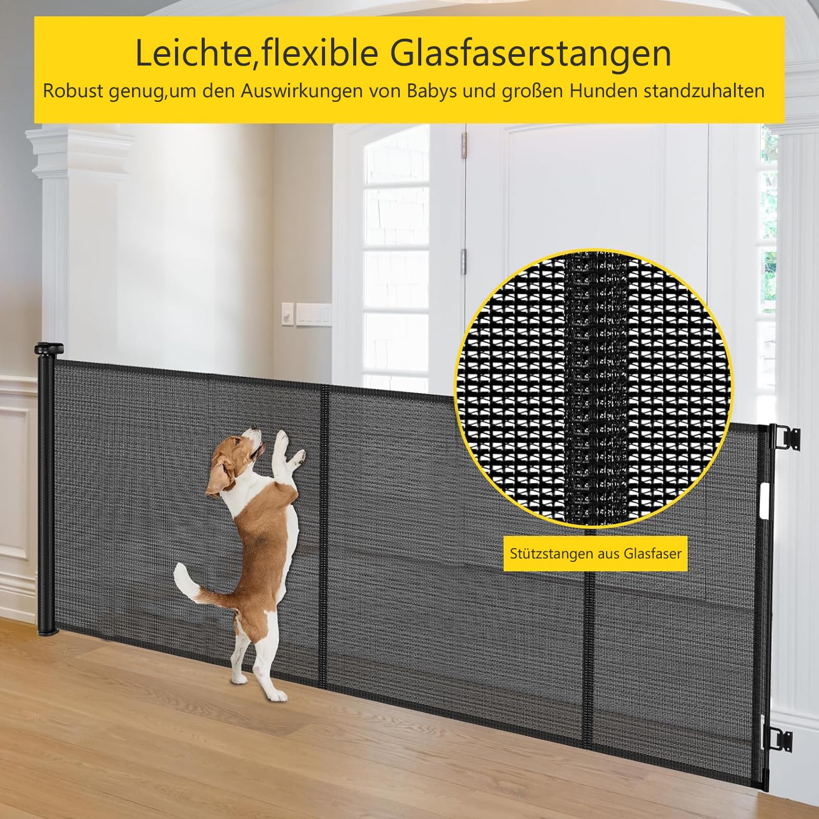 Treppenschutzgitter Türschutzgitter Ausziehbar 0-300 cm,Baby Absperrgitter Schutzgitter Treppe für Kinder,Katzen und Hunde,Geeignet für Innen Außenbereich (300cm/schwarz)