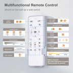 Ohniyou Deckenventilator mit Beleuchtung und Fernbedienung - 96,5 cm(38 Zoll) Deckenventilator mit Licht und App-Steuerung Leise, Dimmbar, für Schlafzimmer Terrasse, Innen-/Außenbereich