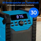 MEDION E65895 Baustellenradio mit Akku (Robustes Gehäuse, Tragegriff, Bluetooth, Spritzwassergeschützt (IP54), UKW Radio, AUX) grün