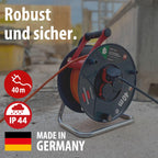 Brennenstuhl Garant V2 IP44 Kabeltrommel 40m outdoor (Made in Germany, 3 Schutzkontakt-Steckdosen, Überhitzungsschutz, kurzfristiger Einsatz im Außenbereich)