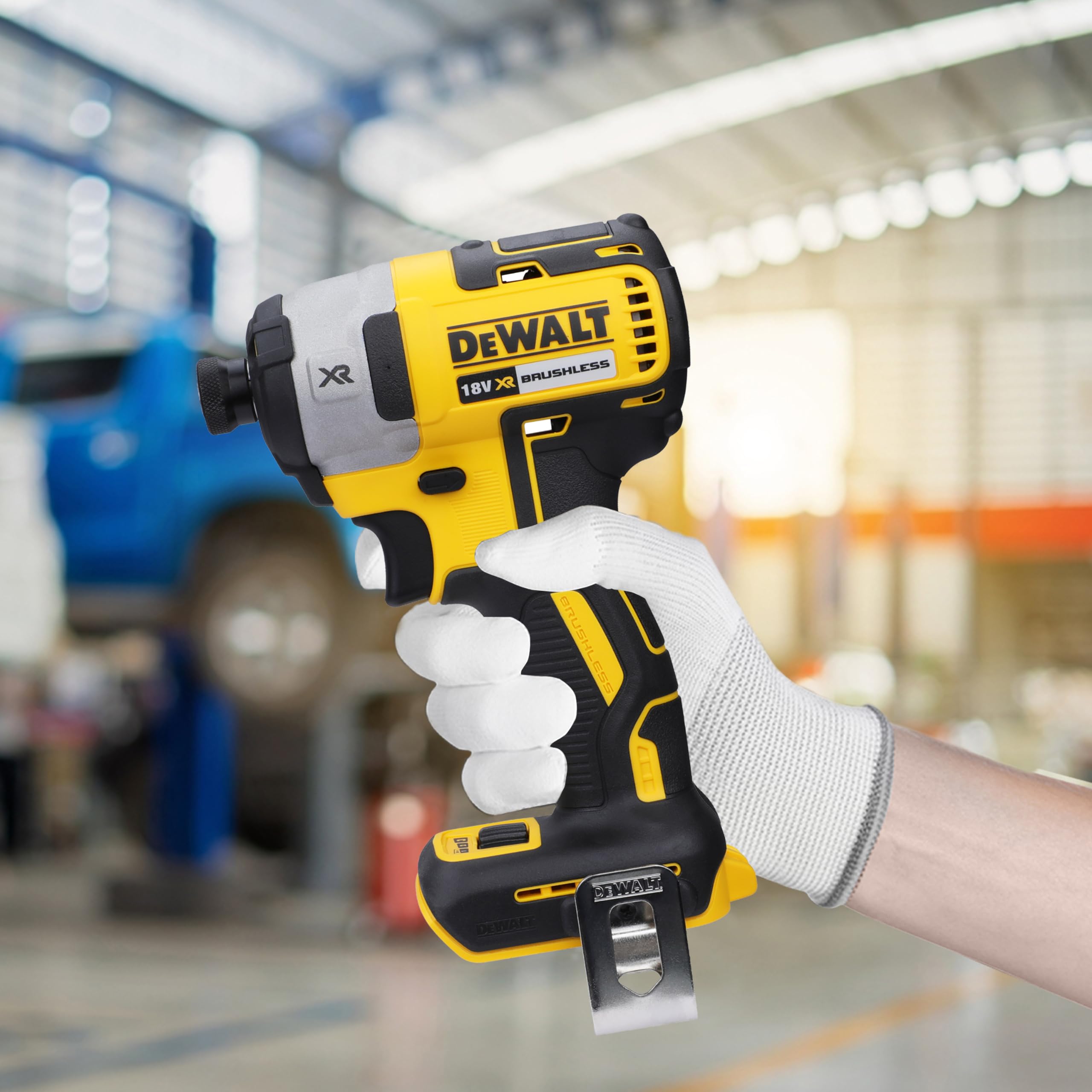 DEWALT 18 Volt Akku-Schlagschrauber (1/4”) DCF887N (bürstenloser Motor, Dreh- und Schlagzahl elektronisch über 3 Stufen einstellbar, max. Drehmoment: 205 Nm, ohne Akku und Ladegerät)