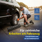 Goodyear Premium Drehmomentschlüssel, Einstellbar von 42 bis 210 Nm, Antrieb 1/2" Vierkant, inkl. Verlängerung und Stecknüsse 17 mm und 19 mm, Blau, Schwarz, Silber