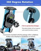 BRCOVAN Handyhalterung Motorrad, Handyhalter Fahrrad, Knopf-Automatikverriegelung 360 Drehung Outdoor Lenker Handy Halterung für 4-7 Zoll Smartphone