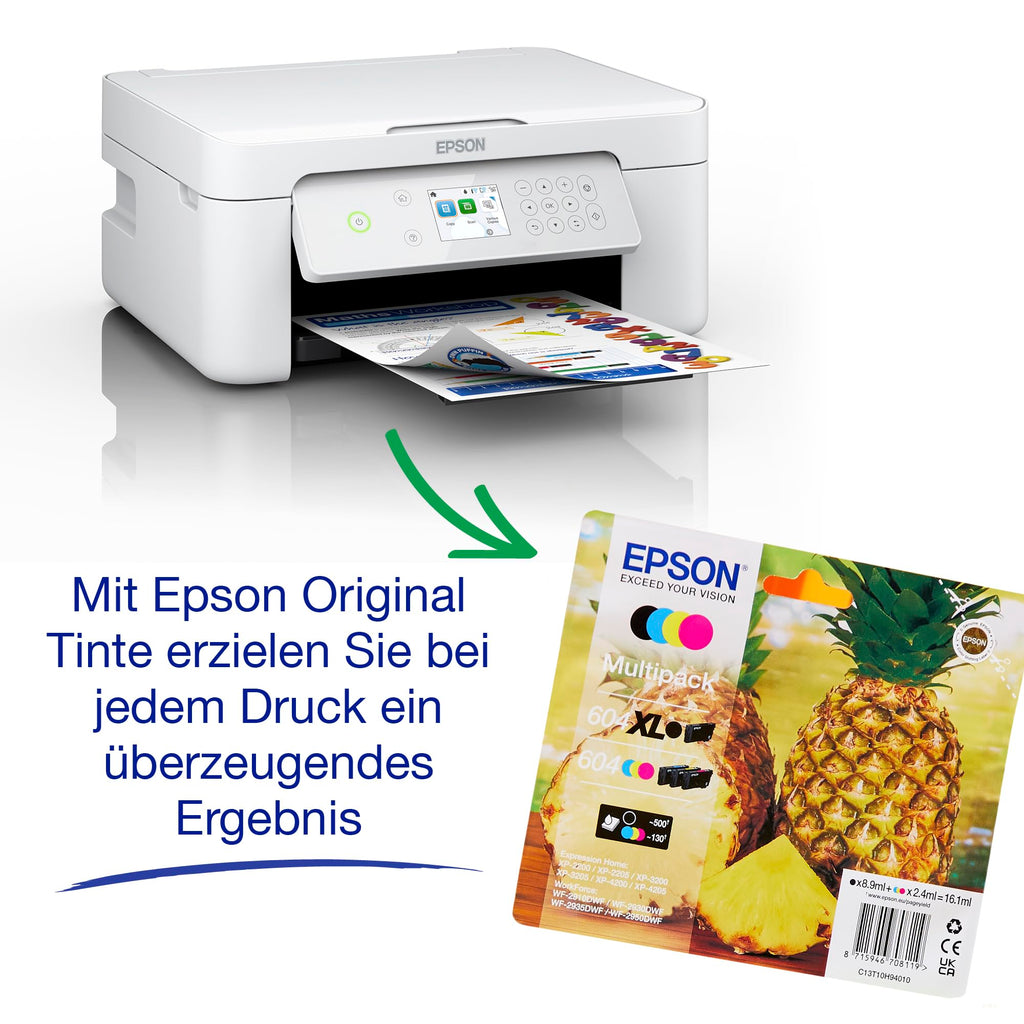 Epson Expression Home XP-4205 3-in-1-Tinten-Multifunktionsdrucker, Scanner, Kopierer, WLAN, Einzelpatronen, Duplex, 2,4-Zoll-Display, DIN A4, inkl. 3 Monate ReadyPrint Flex-Tintentarif