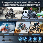 WAYXIN KT1 Motorrad Bluetooth 5.4 Kopfhörer, Motorrad Headset mit DSP & CVC Dual Geräuschunterdrückung, Motorradhelm Bluetooth mit HI-FI, Freisprechfunktion/IP67 Wasserschutz （Kopplung Nicht möglich）