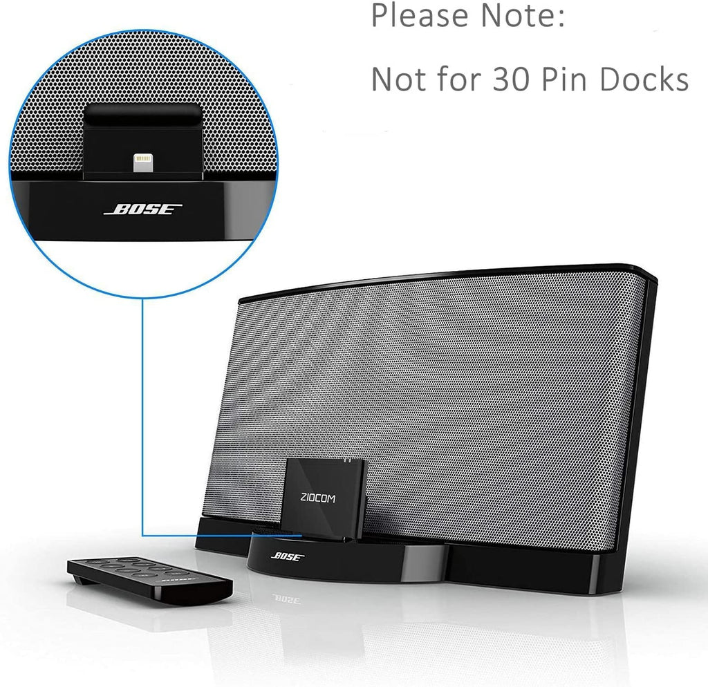 ZIOCOM 8 Pin Bluetooth-Adapter, drahtloser Bluetooth-Musikempfängeradapter für Bose Sounddock III/XT, JBL MS302GM, Philips DS1155B/93, Philips AJ7260D/93, Yamaha TSX-14, iHome IPL8BN, RSR DS406BT