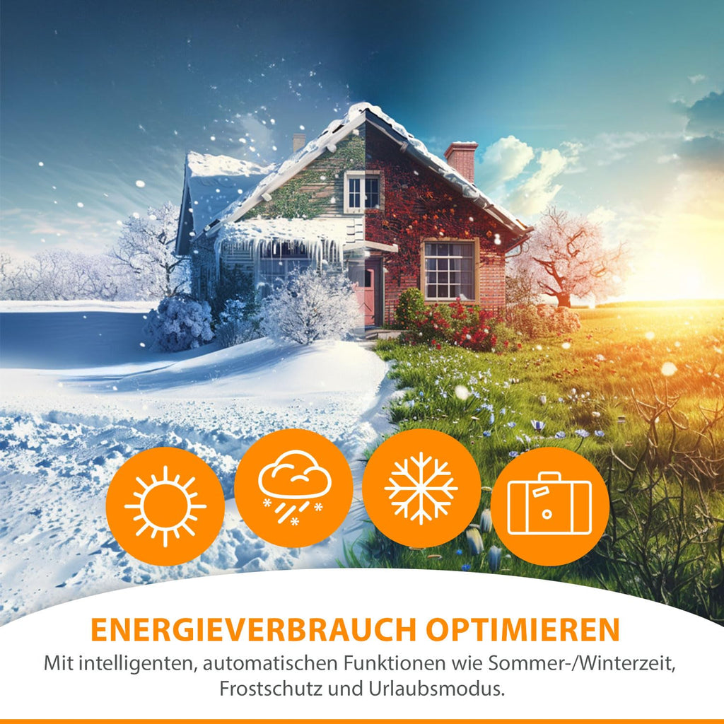 5 Stück IOIO Elektronisches Heizungsthermostat HT 2000/23 | Heizkosten sparen bis 30% | Einfache Installation | Individuell programmierbar | Heizkörperthermostat | Heizkörper Heizungsregler
