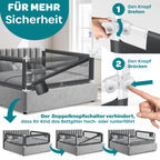 KESSER® Bettschutzgitter 200cm Reise Bett Rausfallschutz verstellbar Bed Guard Rail Bumper, Kinder/Baby, Bettgitter Klappbar, Kinderbett Kinderbettschutzgitter, Tasche, Dunkelgrau, Höhe: 72 bis 96cm