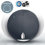 Leitz Ergo Active Sitzball mit Anti-Wegroll-Funktion, Ergonomische Alternative zum Bürostuhl, Gymnastikball, 65 cm Durchmesser, Stoffbezug, Für Büro oder Home Office, Ergo-Serie, Dunkelgrau, 65420089