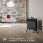 STIEBEL ELTRON neue Elektroheizung engergiesparend, Standgerät CNS-B 2000 Plus LCD move, 2 kW für ca. 25 m², TÜV geprüft, LC-Display, Wochentimer, Schwarz, 207068