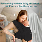 Koala Babycare Tragetuch Baby Neugeborene - Einfach Anzuziehen für Mütter und Väter - Babytrage Multi-Use Bis 9kg - Babytragetuch Schwarz