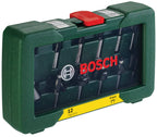 Bosch 12tlg. Hartmetall Fräser Set (für Holz, Ø-Schaft 8 mm, Zubehör Oberfräse)