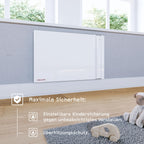 STIEBEL ELTRON Duo Wandkonvektor CND 150, 1,5 kW für ca. 20 m², LC-Display, Wochentimer, Elektroheizung energiesparend, ohne Stecker, 230V Festanschluss, 234815