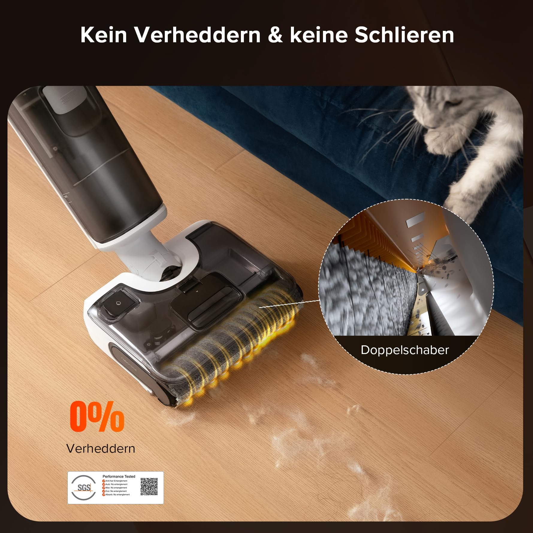 roborock F25 GT Nass Trockensauger, 180° Lay-Flat Saugwischer, 90°C Hochtemperatur Selbstreinigung, 20.000 Pa Akku Staubsauger mit Wischfunktion, Wischsauger Kabellos Anti-Tangle für HarteBoden