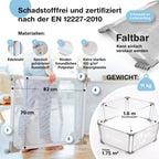 BabybeFun Laufstall Baby – 6-teilig & erweiterbar – Laufgitter Baby aus Stahl mit weicher Stoffummantelung - Laufstall faltbar & vielseitig einsetzbar (6-)