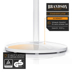 Brandson - Standventilator 50 W - Standlüfter 40 cm - Ventilator höhenverstellbar – Neigungswinkel 30° verstellbar - hoher Luftdurchsatz - 3 Geschwindigkeitsstufen – Oszillation 80° - weiß
