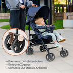 LIONELO Elia Buggy Klein Zusammenklappbar Kinderwagen Bis 15 Kg, Rücken Und Fußstützenverstellung Hinterradbremse, Moskitonetz, Einkaufskorb