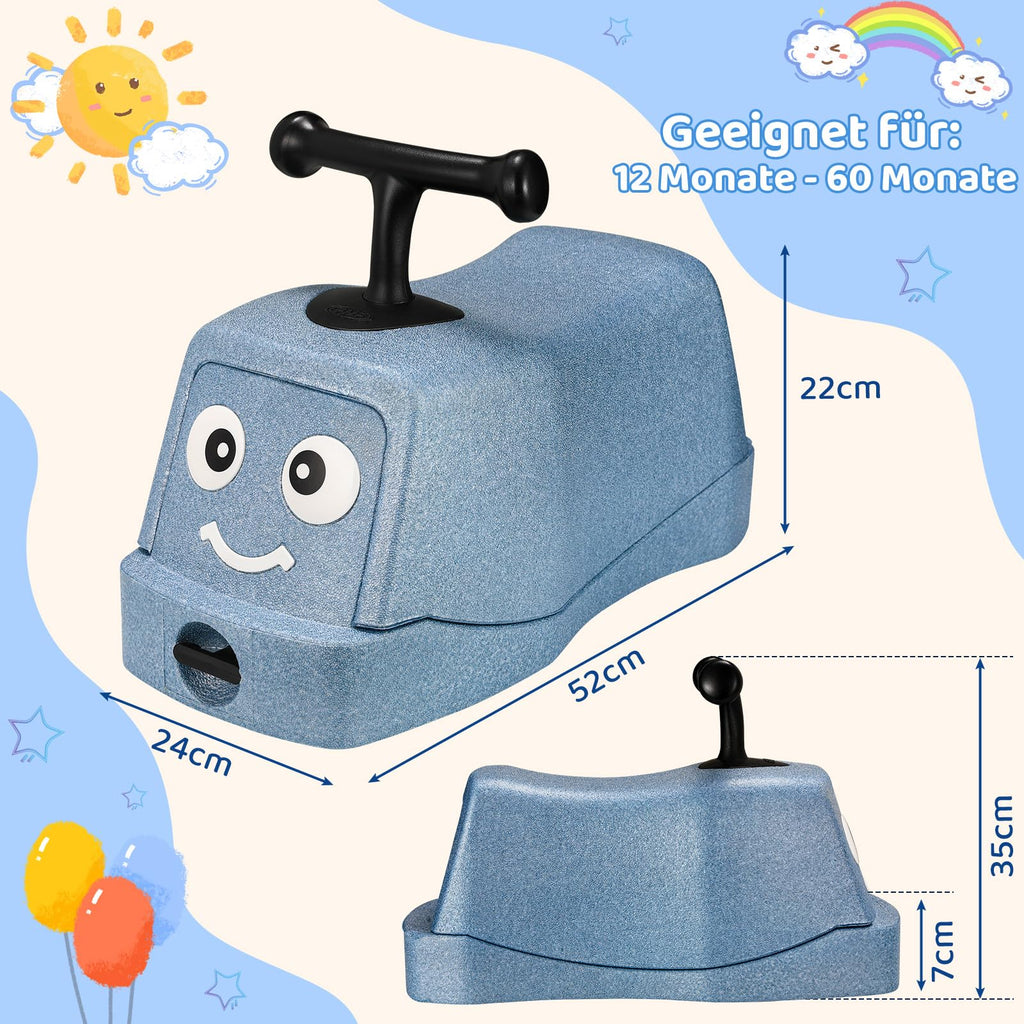 MAMIZO 5 in 1 Rutschauto ab 1 Jahr, Babyrutscher mit 4 PCs 360° Geräuschlose Räder, Babyroller bis 20kg, Babyrollbrett, EPP, Baby Walker, Wippauto, Rutschfahrzeug, Baby Spielzeug Rutschauto, Blau