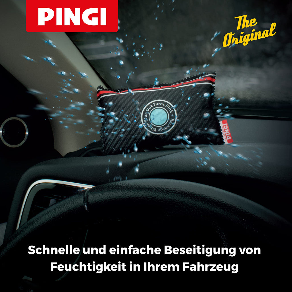 Pingi Wiederverwendbarer Auto Luftentfeuchter Beutel (1 x 300g) - Feuchtigkeit Kondensation Feuchtigkeitsabsorber für Auto & Zuhause, 100% Auslaufsicher & Wiederverwendbar, Mikrowelle