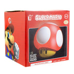 Super Mario Brothers Mushroom Figurenlicht - Offiziell lizenziertes Sammler-Movie-Merchandise mit Sound, Geschenk für Jungen, Kinderzimmer-Zubehör, Bunt, Rot