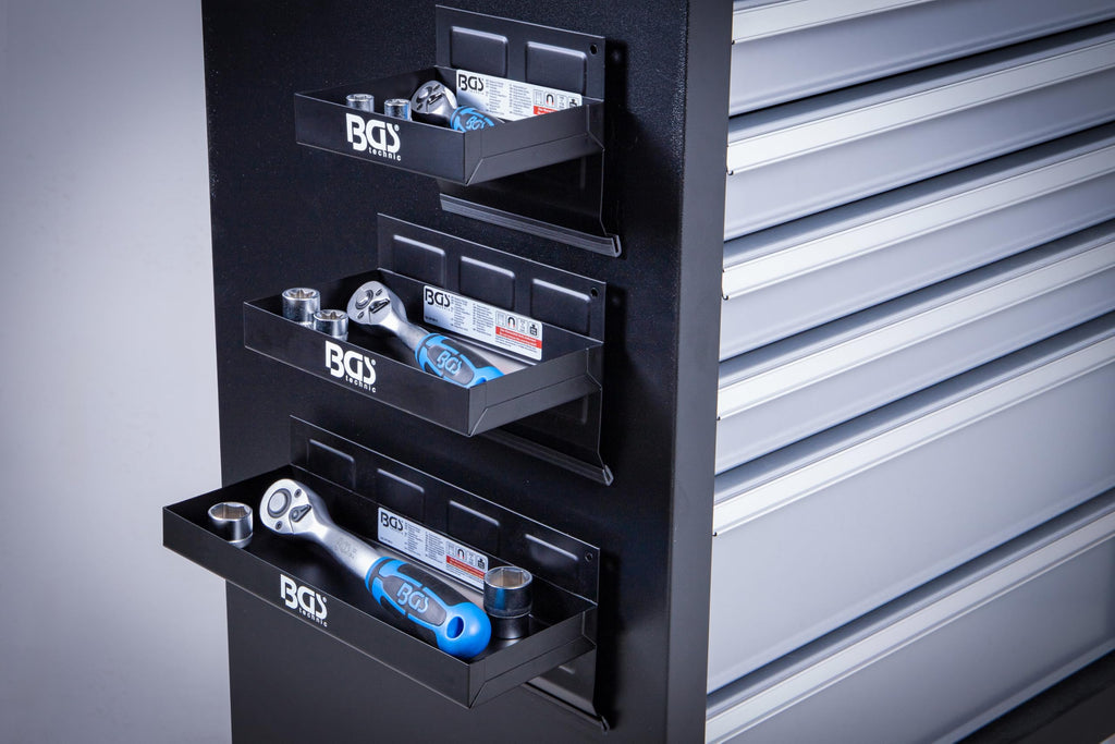 BGS 67150 | Magnet-Ablagen-Satz | 3-tlg. | 150 / 210 / 310 mm | Magnetschalen | Magnetische Ablage | Magnetkorb
