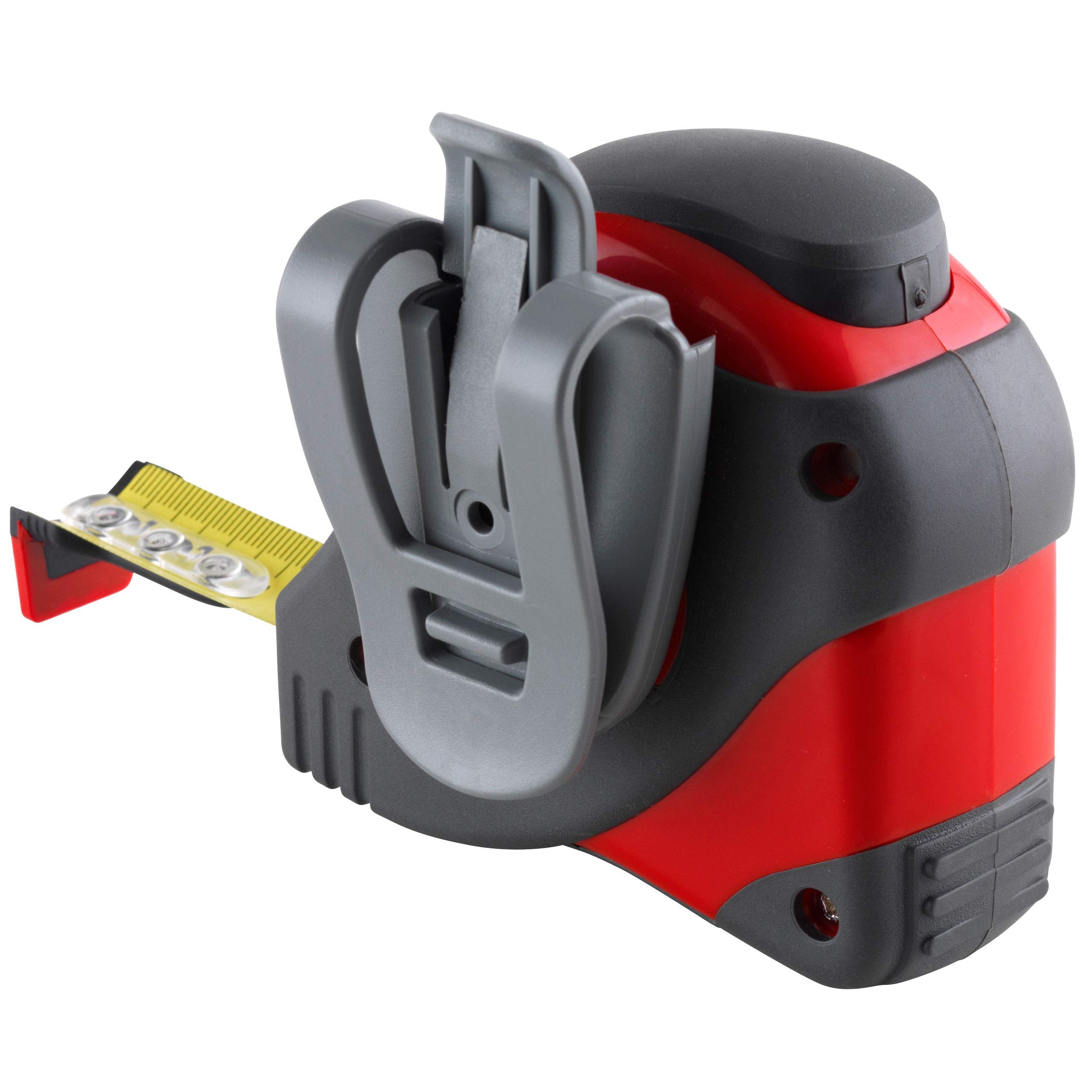 SOLA BIG T - Bandmaß 8m / 25mm - extrem robustes Profi-Rollbandmaß mit Gürtelclip - Stahlband, gelb lackiert mit mm Skala - Genauigkeitsklasse I - Rollmeter mit rutschfestem Endhaken - Länge 8m/25mm