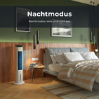 Balter VT-09-WH 5in1 Turmventilator, Ventilator mit Wasserkühlung, Luftkühler, Luftbefeuchter, Luftreiniger, Ionisator, Fernbedienung, Timer, 4L, 55W