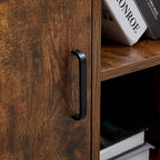 TUKAILAI Rollcontainer Abschließbar mit 3 Schubladen, Lagerung Fach und Offene Regale, Aktenschrank, Büroschrank mit Rollen, Dokumente in DIN-A4, Legal, Letter-Format, Büromöbel, braun