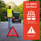 PURAHELP® KFZ Kombitasche inkl. Beatmungstuch [DIN 13164] - Verbandskasten Auto mit Warndreieck & Warnweste - PKW Verbandskasten StVO Konform für 2026 - Erste Hilfe Set Auto - First Aid Kit Car