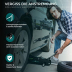CargoVA Rangierwagenheber 2T hydraulisch | TÜV-Zertifiziert | Hubhöhe 130-330mm | Ideal für PKW & SUV zum Reifenwechsel