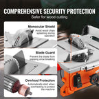 VEVOR Tischkreissäge 4400U/min, Tischsäge 1800W, 85mm bei 90° Querschnitt / 60mm bei 45° Schrägschnitt, Winkelanschlag -60˚/60˚, Ideal für Schneiden von Holz und DIY-Holzbearbeitungsprojekte