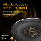 Pioneer TS-A1601C 16,5 cm 2-Weg-Komponentenlautsprecher Set mit 2 Lautsprechern (je 350 W max., 80 W Sinus), kraftvoller Klang, hoher Wirkungsgrad, 48 mm Einbautiefe, 144 mm Einbauausschn., mit Gitter
