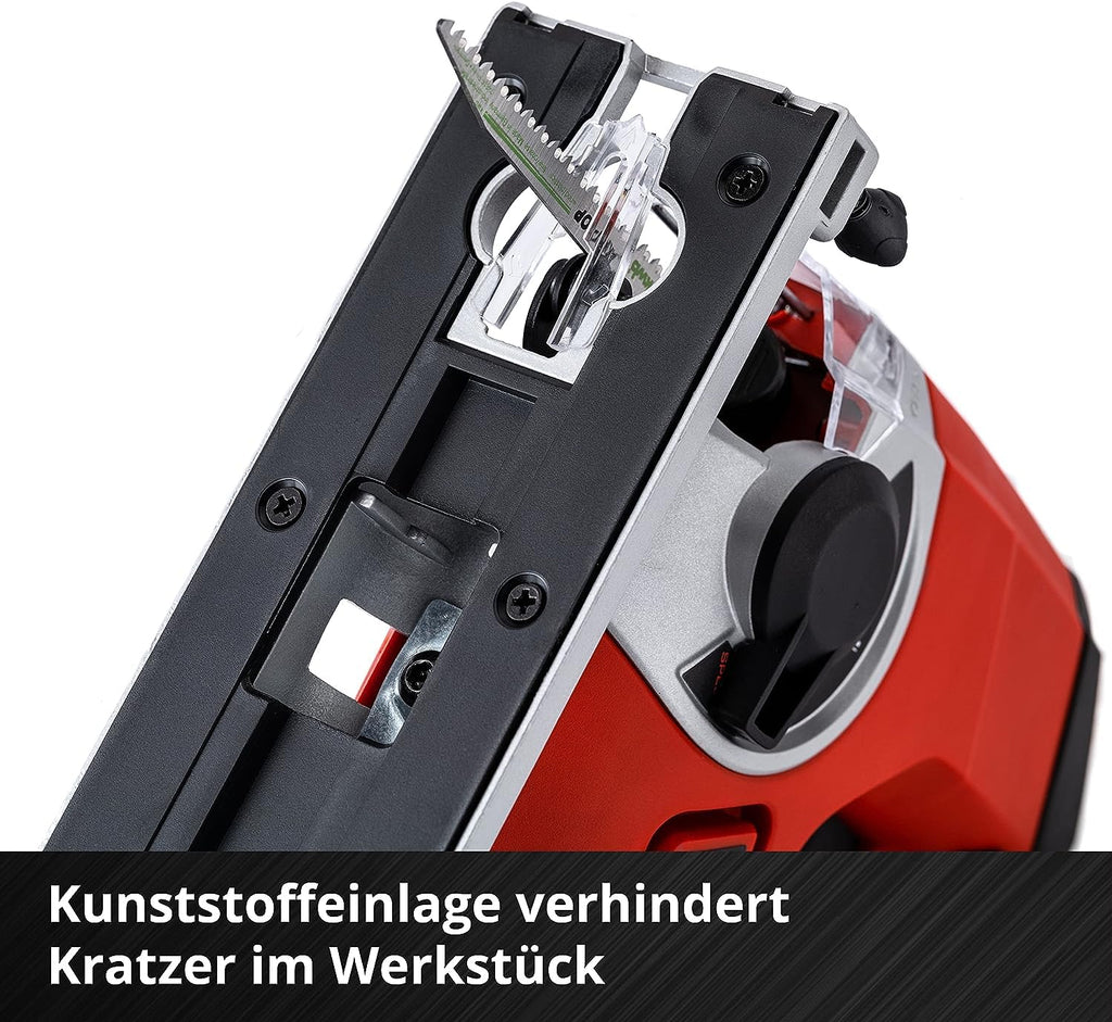 Einhell Akku-Stichsäge TE-JS 18/80 Li-Solo Power X-Change (18 V, max. 80 mm Schnitttiefe, 4-Stufen Pendelhub, Absaugadapter, Parallelanschlag, LED-Licht, ohne Akku)