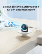 PELONIS 3 stufiger Luftzirkulationsventilator 18 cm Kompakt Tischventilator mit 100° Neigung, Leiser Betrieb für Schlafzimmer & Büro Energieeffizienter Schwarz Ventilator