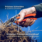 Original LÖWE 11 Profi Gartenschere Bypass Schere 11.107 mit antihaftbeschichteten Stahlklingen - leichte und scharfe Baumschere zweischneidig ideal für präzisen Schnitt an Blumen Zweige Obstbaum