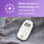 Philips ‎AVENT Audio Babyphone DECT-Technologie, Eco-Mode, Gegensprechfunktion, Schlaf- und Nachtlieder, Temperatursensor, maximale Reichweite, weiß (Modell SCD713/26)