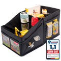 HerzensKind Auto Organizer - die praktische Faltbox für den Rücksitz oder Kofferraum. Rücksitz Organizer zum Verstauen von Windeln Spielzeug etc. neben dem Kindersitz
