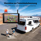 Magnetisch Solar Rückfahrkamera Kabellos mit 5" 1080P Monitor: 9600mAh Akku 1 Mins DIY Installation, IP69K Wasserdicht Rückfahrkameras für Auto, LKW, Van