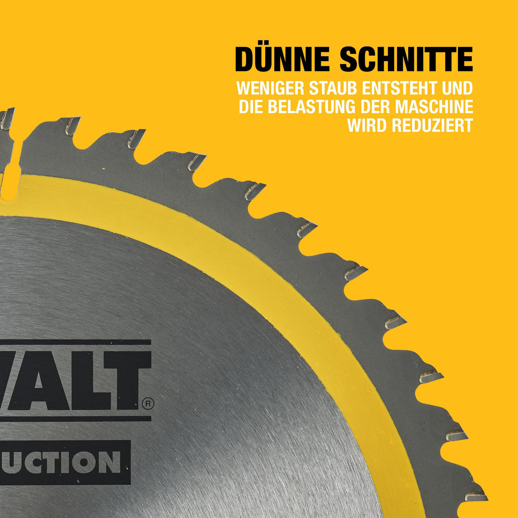 DEWALT 250 x 30 mm Kreissägeblatt (für den Einsatz auf Stationärsägen, nagelfest, 48 Zähne, Wechselzahngeometrie, 10° Zahnwinkel, 3 mm Schnittbreite), DT1957-QZ