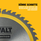 DEWALT 250 x 30 mm Kreissägeblatt (für den Einsatz auf Stationärsägen, nagelfest, 48 Zähne, Wechselzahngeometrie, 10° Zahnwinkel, 3 mm Schnittbreite), DT1957-QZ