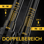 Drehmomentschlüssel Fahrrad & Motorrad, 1/4 Zoll, inklusive 15 teiliges Set Innensechskant Hex und Torx Bits, Messbereich 2-26 Nm mit Verlängerungsstange, torque wrench set Für Rennrad und mehr