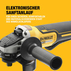 DEWALT 18V XR Akku-Winkelschleifer 125mm mit Paddel-Schalter (bürstenloser Motor, elektrische Bremse & Kupplung, Schnellspannfutter, inkl. TSTAK-Box II, Lieferung ohne Akku & Ladegerät), DCG406NT-XJ