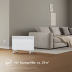 STIEBEL ELTRON Elektroheizung Standgerät für ca. 25 m², TÜV geprüft, Konvektor-Heizung mit elektronischer Regelung, 2 kW, energiesparend, LC-Display, Rollen, 204451