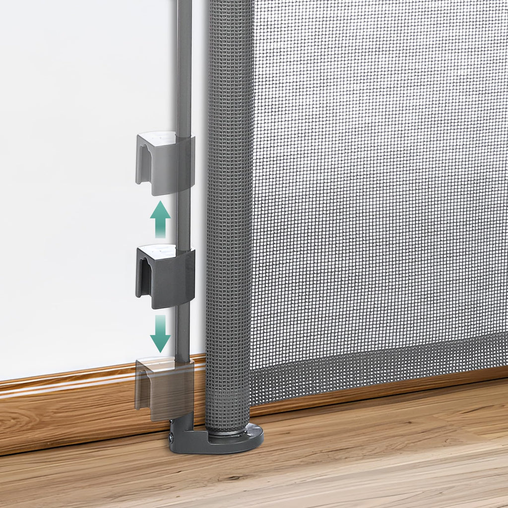 PetHot Treppenschutzgitter & Türschutzgitter Ausziehbar 0-140 cm, türgitter für Babys, Hunde & Katzen – Sicherheitsabsperrgitter für Treppen, Türen, Innen- & Außenbereich, Grau